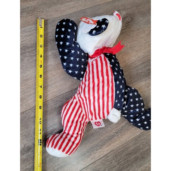 Vintage 1999 Ty Pillow Pal Sparkler Patriotic Bear Plush Stuffed Animal Toy - Picture 10 of 10